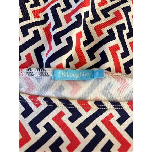 J. McLaughlin Women’s Catalina Cloth Dress Geometric Print 3/4 Sleeve Stretch S - Picture 2 of 8